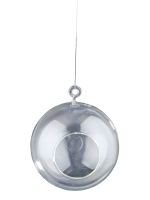 Hanging Glass Tea Light Candleholder - Diamond Star