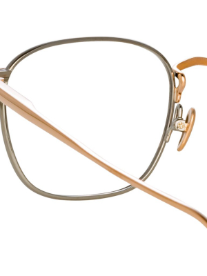 Hendrik Oval Optical Frame In Rose Gold And White Gold