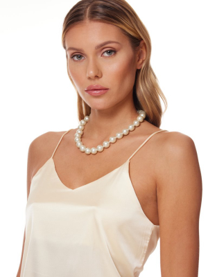 18" Light Cultura Pearl With Gold Toggle Clasp Necklace