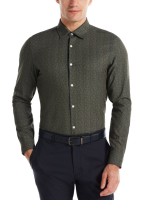 Total Stretch Micro Leaf Print Shirt