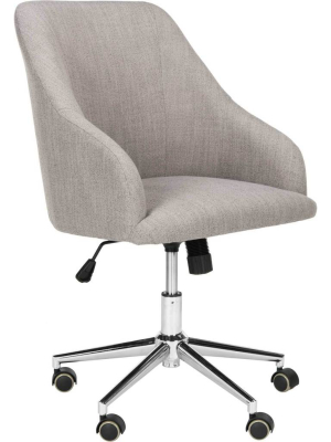 Adele Linen Chrome Leg Swivel Office Chair