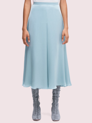 Silk Charmeuse Midi Skirt