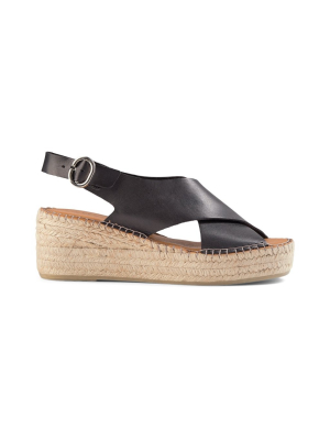 Orchid Wedge Leather - Black