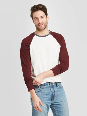 Men's Standard Fit Long Sleeve Baseball T-shirt - Goodfellow & Co™