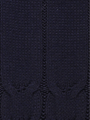 Moncler Enfant Logo Patch Cable Knit Scarf