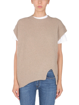 Stella Mccartney Asymmetric Short-sleeved Sweater