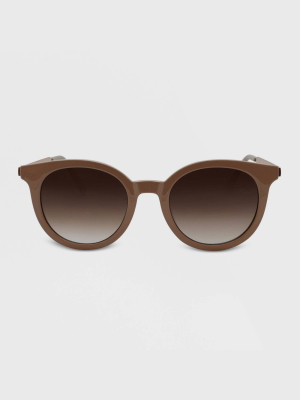 Women's Round Plastic Metal Sunglasses - A New Day™ Nude