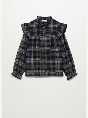 Checked Frills Shirt