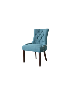 Madelyn Caribbean Tufted Chair In Blue - Comfort Pointe