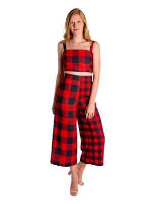 The Lumber Jackie | Buff Check Culotte Pants