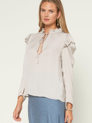 Ruffled Long Sleeve Blouse