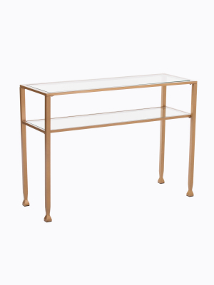 Jamel Metal/glass Console Table Gold - Aiden Lane