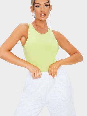 Lime Slinky Racer Sleeveless Bodysuit