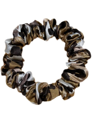 Mini Organic Silk Scrunchie - Leopard Print