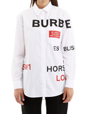 Burberry Logo Printed Oversized Shirt