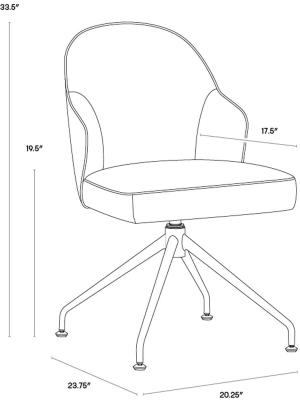 Bretta Swivel Dining Chair, Moto Stucco