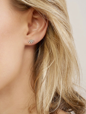 Helia Stud Earring With White Diamond Pave