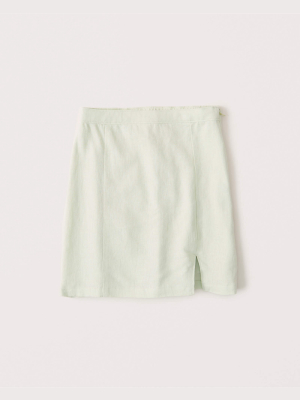 Linen-blend Mini Skirt