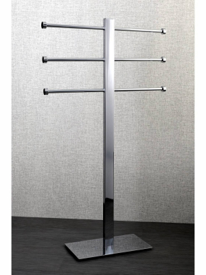 Edenscape Freestanding Stainless Steel Towel Holder With Rectangular Base - Kingston Brass