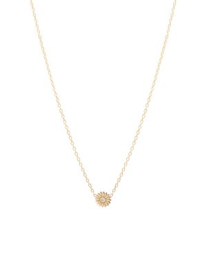 14k Diamond Itty Bitty Flower Necklace