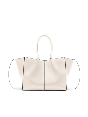 Large Contrasting Edge Leather Tote