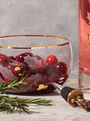Holiday™ Gold Glass Nut Bowl