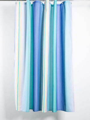 Stripe Tease 6 Artist Cotton Shower Curtain ( Waterproof ) By Michele Rondelli