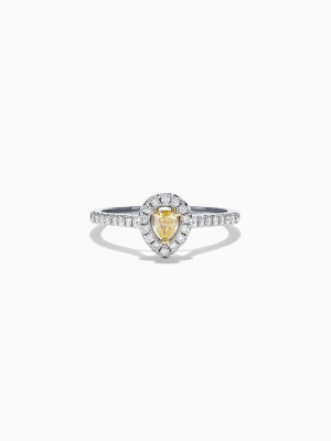 Effy Canare 18k Two Tone Gold Yellow And White Diamond Ring, 0.36 Tcw