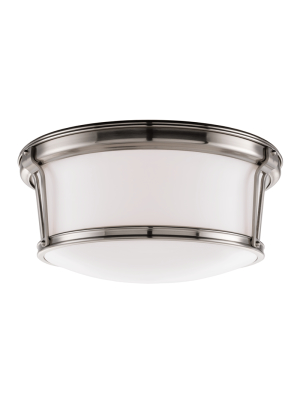 Hudson Valley Lighting Newport 3-bulb Ceiling Lamp - Satin Nickel & Opal Glossy