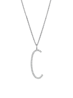 Type Letter "c" Diamond Pendant Necklace