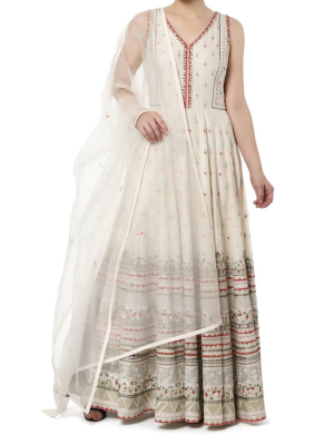 Floor Length Embroidered Dress