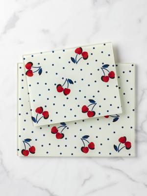 Vintage Cherry Dot 2-piece Prep Board Set