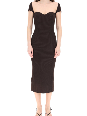 Khaite Allegra Rib Knitted Midi Dress