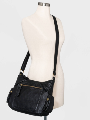 Bueno Zip Closure Crossbody Bag - Black