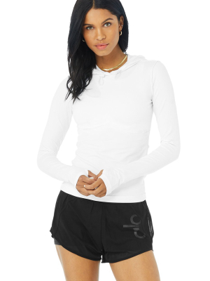 Alosoft Hooded Runner Long Sleeve - White