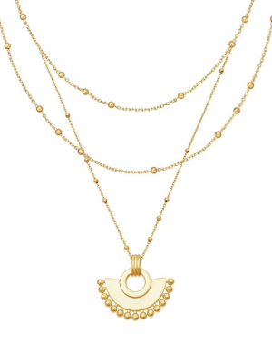 Gold Zenyu Fan Chain Necklace Set