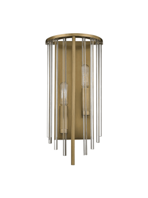 Lewis 2 Light Wall Sconce Aged Brass