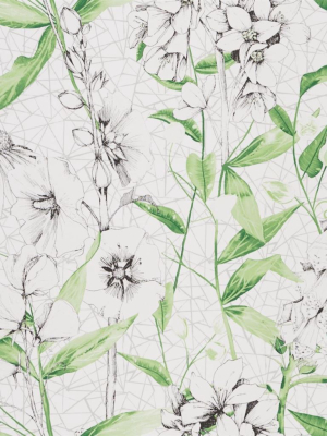 Emelie Wallpaper In Emerald From The Mandora Collection By Designers Guild