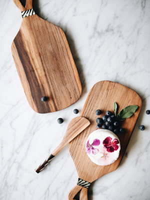 Connected Goods Olive Wood Cheese Board And Knife