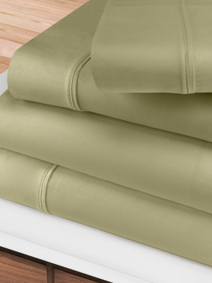 Blue Nile Mills Viola 400-thread Count Light Weight Solid Sheet Set With Deep Pockets