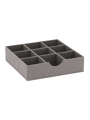 Household Essentials 9 Section Square Shelf Organizer Tray Gray