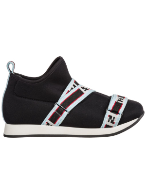 Fendi Kids Logo Strap Sneakers