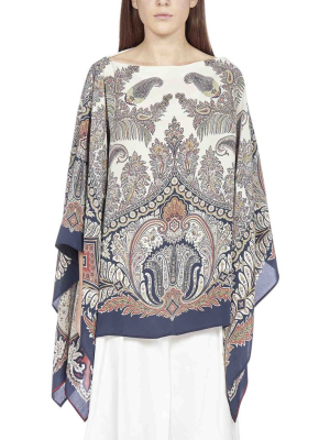 Etro Paisley Print Poncho