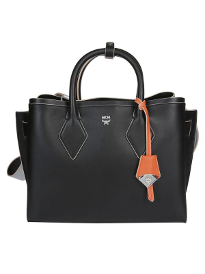 Mcm Logo Print Tote Bag