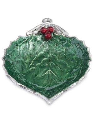 Julia Knight Holly Sprig 7" Ornament Bowl In Emerald