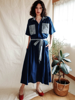 Painter Dress - Ripple/indigo