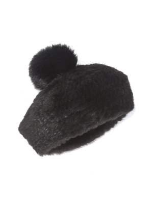 The Jules Knitted Mink Fur Beret