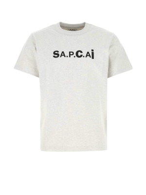 A.p.c. X Sacai Logo Print Crewneck T-shirt