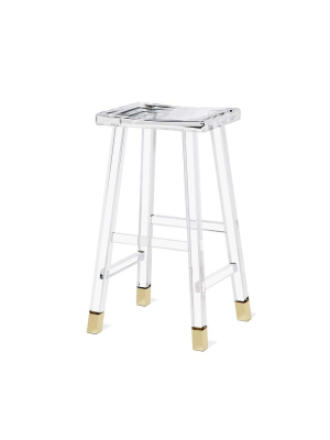 Interlude Home Reva Bar Stool In Brass