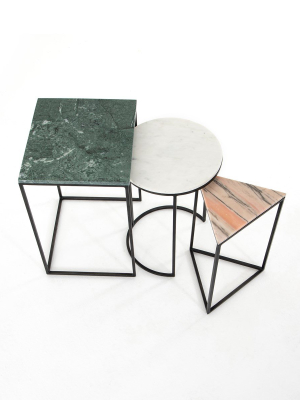 Amari Nesting End Tables-green Marble